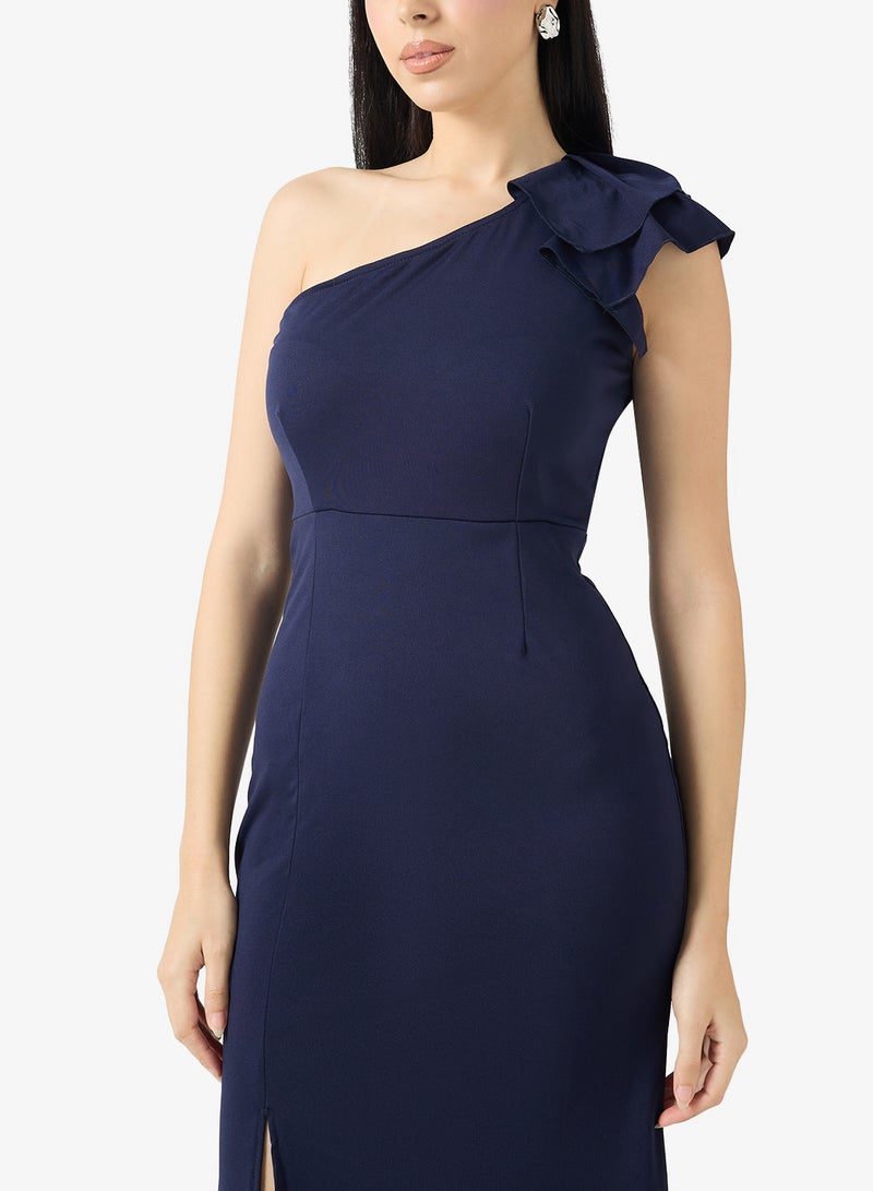 ELLA One Shoulder Dress With Slit - Image 3